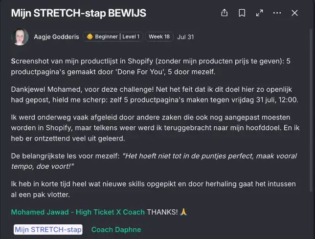 Bericht van Aagje in de community