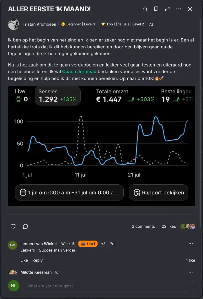 Bericht van Tristan in de community