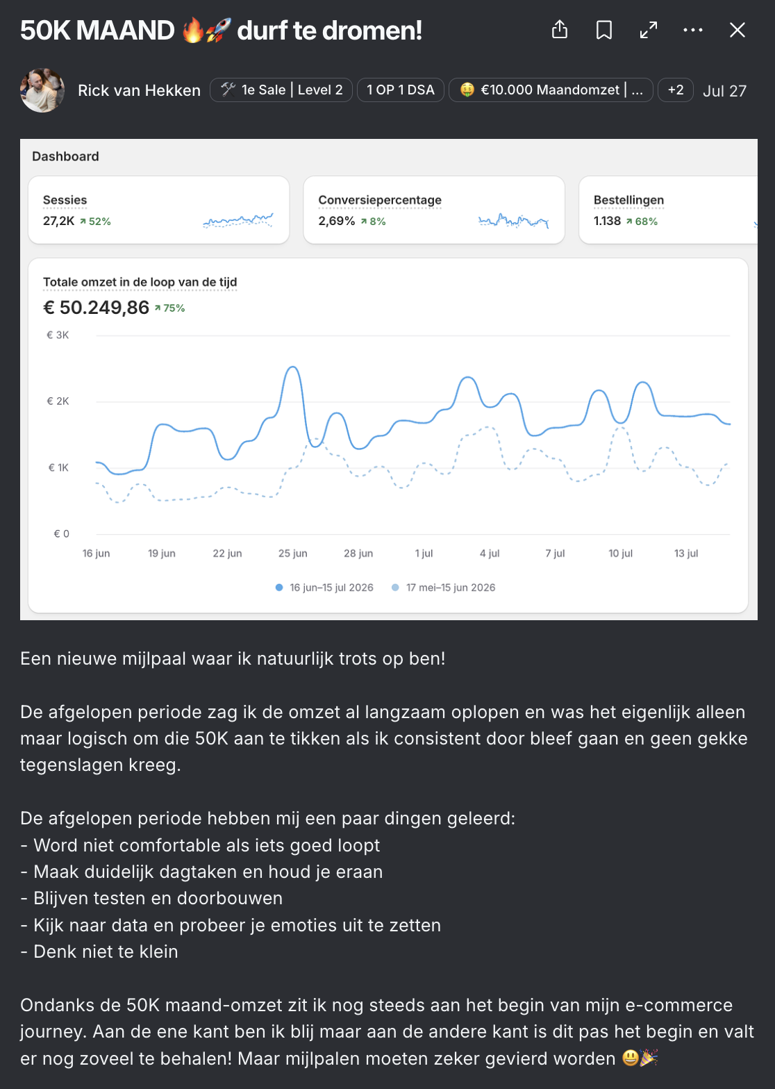 Bericht van Rick in de community