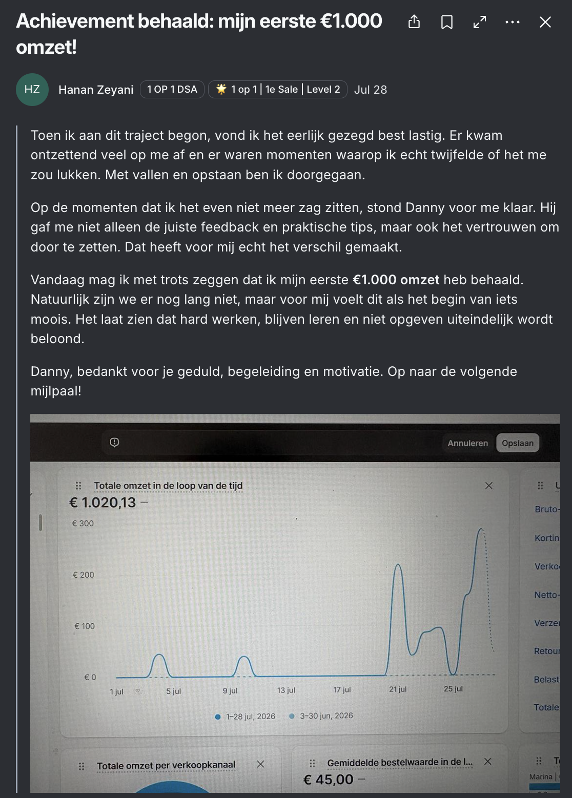 Bericht van Hanan in de community