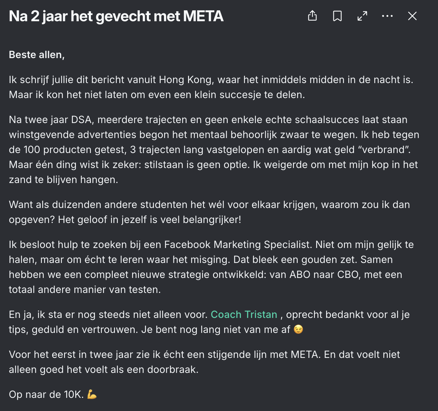 Bericht van Kenny in de community