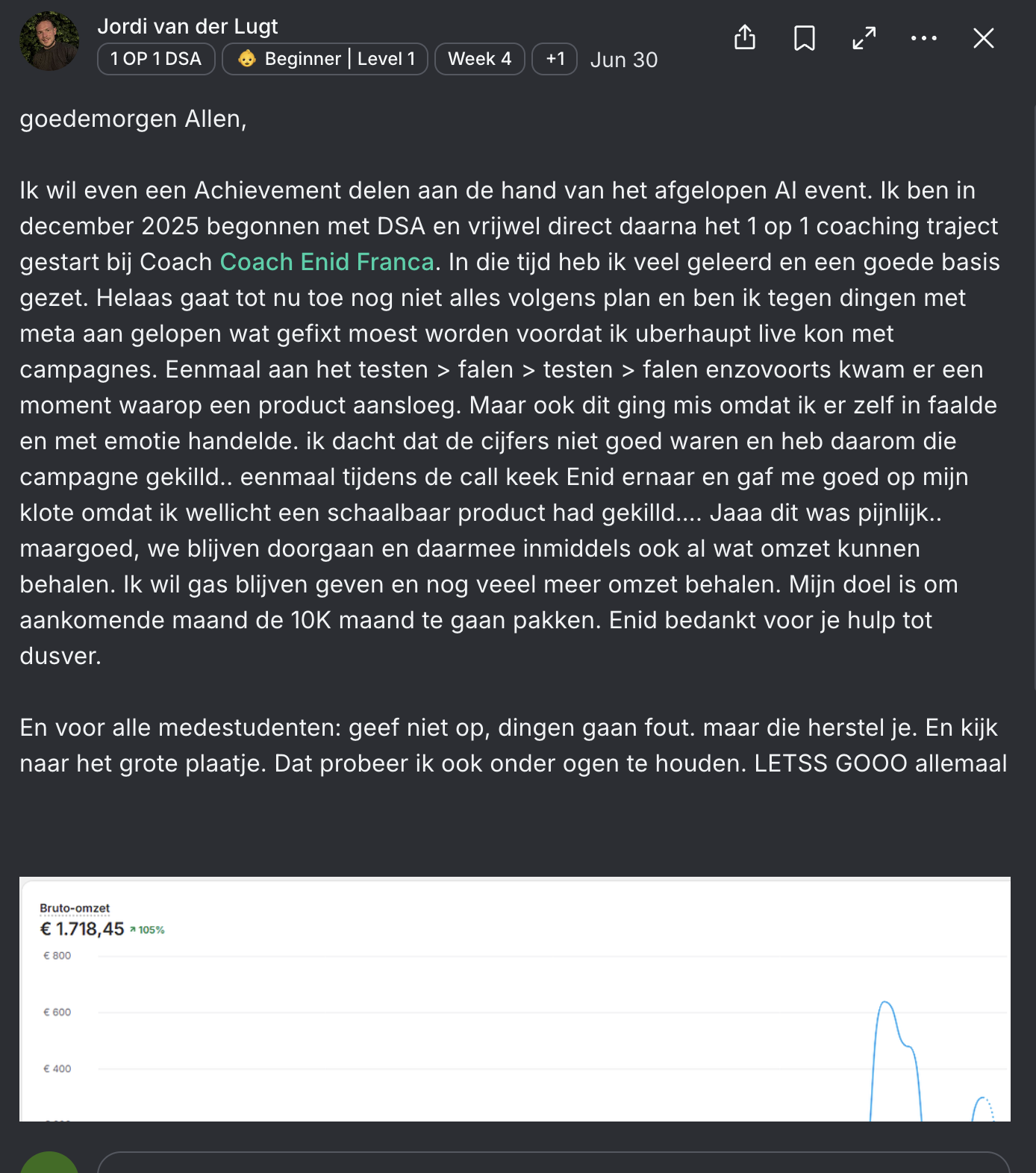 Bericht van Jordi in de community