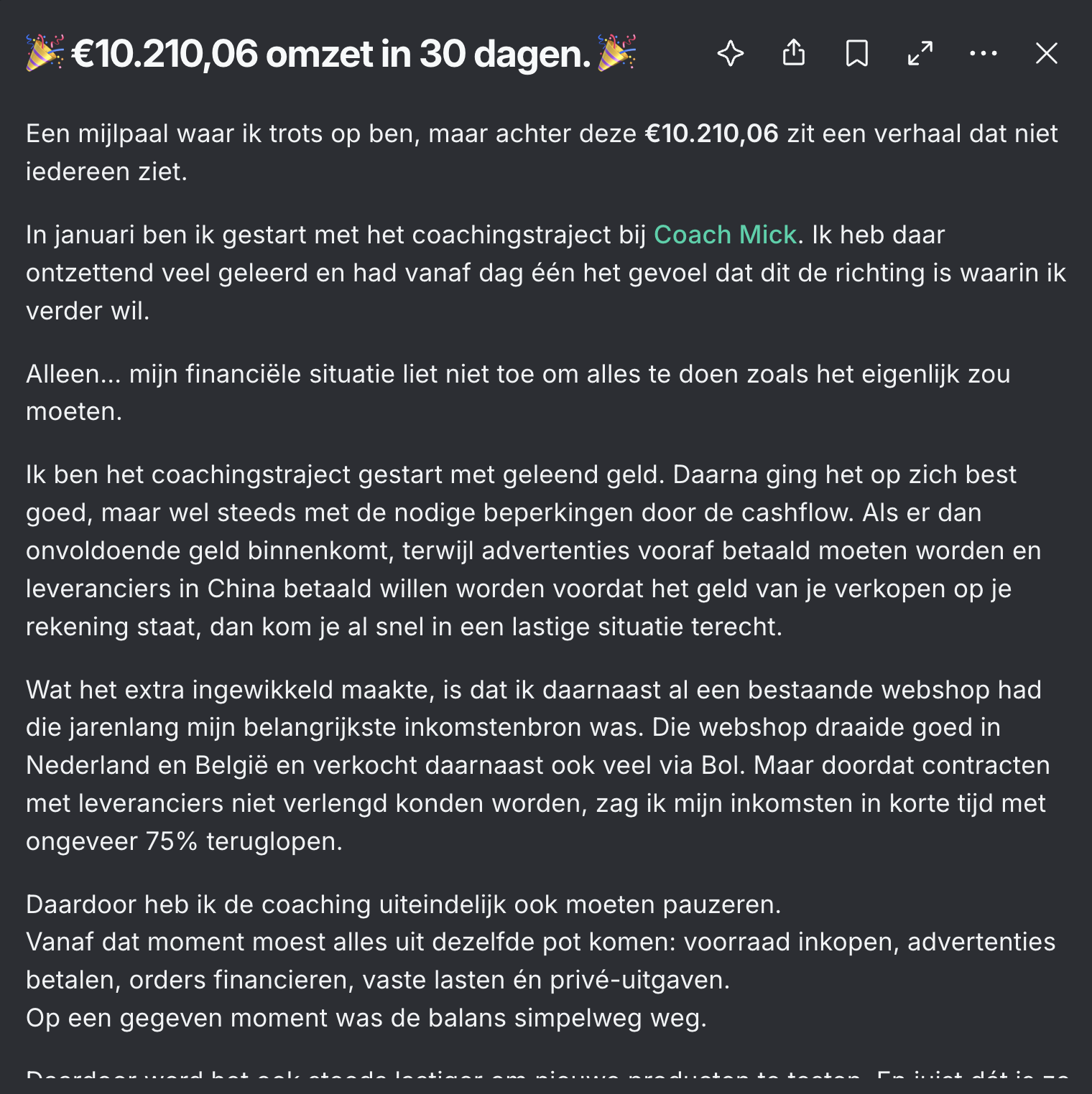 Bericht van Jan in de community