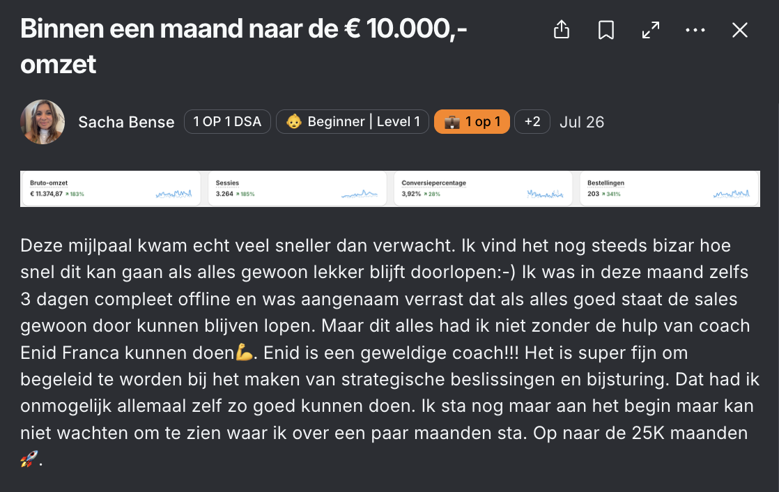 Bericht van Sacha in de community