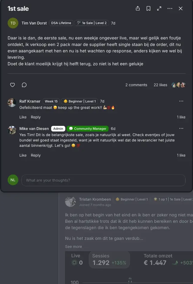 Bericht van Tim in de community