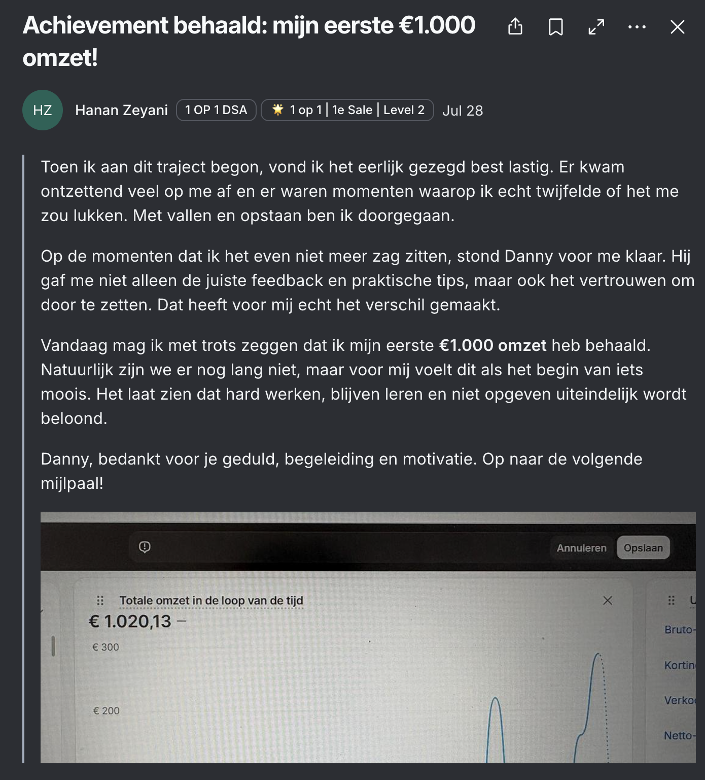Bericht van Hanan in de community