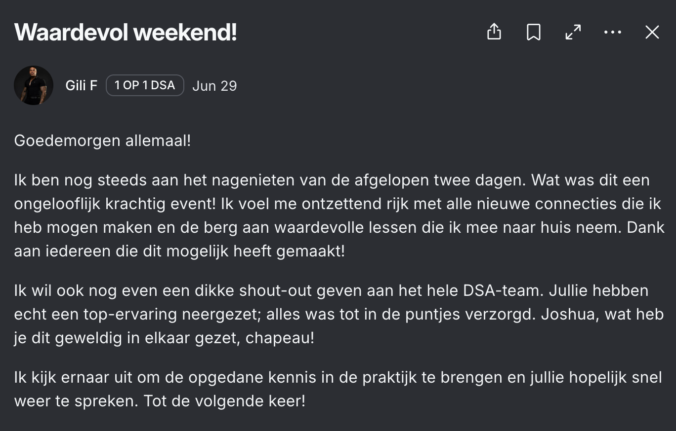 Bericht van Gili in de community