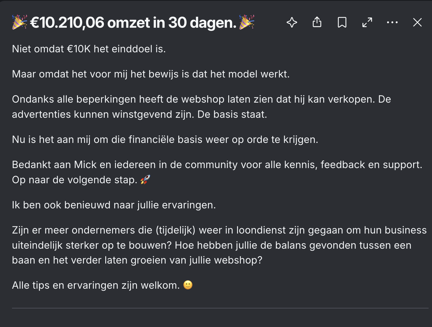 Bericht van Jan in de community