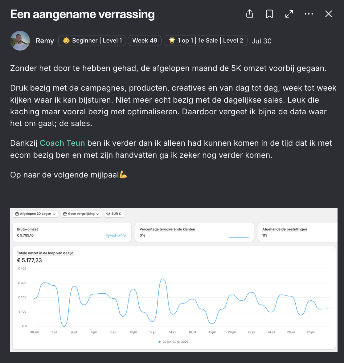 Bericht van Remy in de community